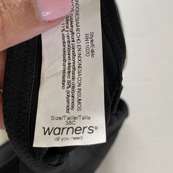 Warners Black Lightly Padded Underwire Bra With Adjustable Straps Size 38C - Picture 4 of 7